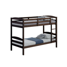 Load image into Gallery viewer, Transitional Solid Hardwood Twin over Twin Bunk Bed, Patented Insert &amp; Lock Joint for Extra Safety for Kids
