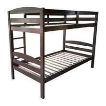 Load image into Gallery viewer, Transitional Solid Hardwood Twin over Twin Bunk Bed, Patented Insert &amp; Lock Joint for Extra Safety for Kids
