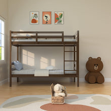 Load image into Gallery viewer, Transitional Solid Hardwood Twin over Twin Bunk Bed, Patented Insert &amp; Lock Joint for Extra Safety for Kids
