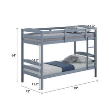 Load image into Gallery viewer, Transitional Solid Hardwood Twin over Twin Bunk Bed, Patented Insert &amp; Lock Joint for Extra Safety for Kids
