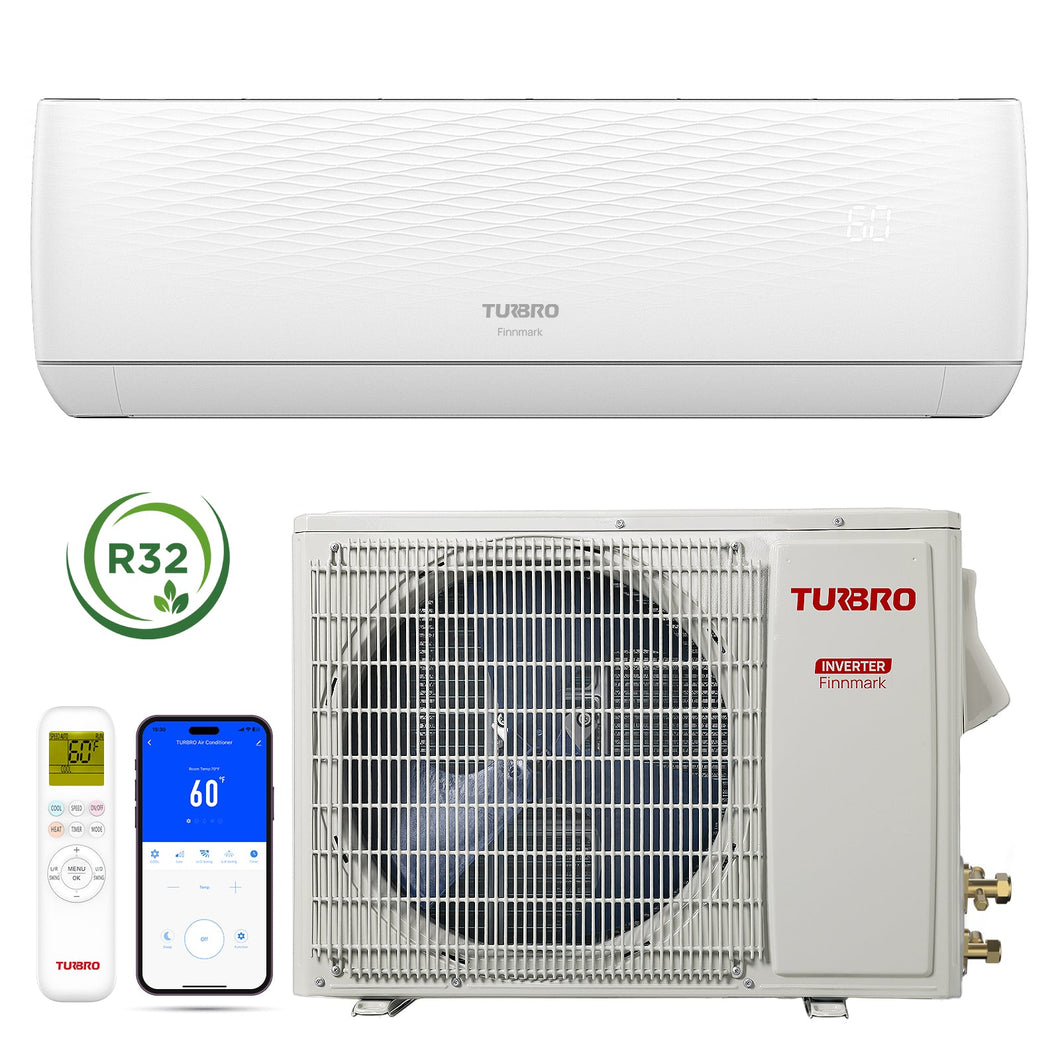 Finnmark 18000 BTU WiFi Ductless Mini Split AC with Heat Pump, 230V (R32 Refrigerant)