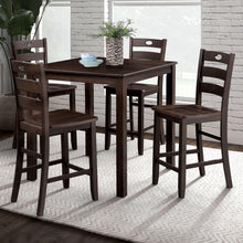 Load image into Gallery viewer, 36&quot;H Solid Rubberwood and Wood Veneer 5-Piece Counter Ht. Table Set
