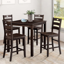 Load image into Gallery viewer, 36&quot;H Solid Rubberwood and Wood Veneer 5-Piece Counter Ht. Table Set
