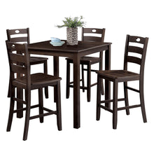 Load image into Gallery viewer, 36&quot;H Solid Rubberwood and Wood Veneer 5-Piece Counter Ht. Table Set
