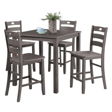 Load image into Gallery viewer, 36&quot;H Solid Rubberwood and Wood Veneer 5-Piece Counter Ht. Table Set
