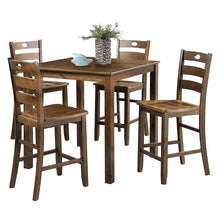 Load image into Gallery viewer, 36&quot;H Solid Rubberwood and Wood Veneer 5-Piece Counter Ht. Table Set
