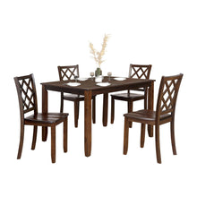 Load image into Gallery viewer, 48&quot;W Solid Rubberwood 5-Piece Dining Table Set with Diamond Chair Back
