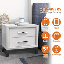 Load image into Gallery viewer, Furniture of America Lucien Modern Wood Nightstand with 2 Drawers
