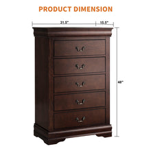 Load image into Gallery viewer, Transitional 5-Drawer 31.5 in. Wide Chest of Drawers with Bracket Feet
