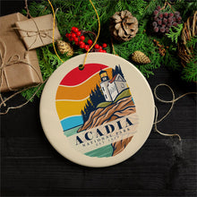 Carregar imagem no visualizador da galeria, Acadia National Park Retro Style Ornament, Maine USA  Tourist Attraction and Gift
