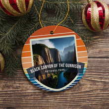 Carregar imagem no visualizador da galeria, Black Canyon of Gunnison National Park Retro Style Ornament, Colorado Tourist Attraction and Gift
