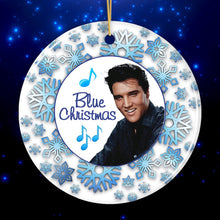 Load image into Gallery viewer, Blue Christmas Elvis Ornament
