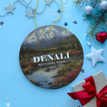 Load image into Gallery viewer, Denali National Park Retro Style Ornament, Alaska USA Tourist Attraction and Gift

