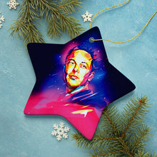 Load image into Gallery viewer, Elon Musk Christmas Ornament, Abstract Digital Art Tesla and SpaceX
