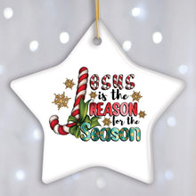 Cargar imagen en el visor de la galería, Festively Fun Jesus is the Reason for the Season Religious Christmas Ornament
