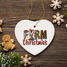 Load image into Gallery viewer, Fun and Festive Farm Christmas Ornament with Goat and Plaids
