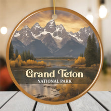 Carregar imagem no visualizador da galeria, Grand Teton National Park Retro Style Ornament, Wyoming USA Tourist Attraction and Gift
