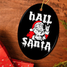 Carregar imagem no visualizador da galeria, Hail Santa Heavy Metal Christmas Ornament, Emo Goth Rockstar.
