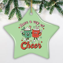 Carregar imagem no visualizador da galeria, Have a Cup of Cheer Festive Retro Christmas Ornament

