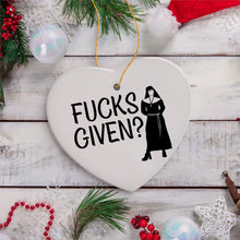 Carregar imagem no visualizador da galeria, Hilarious Fcks Given Irreverent Nun Ornament, Badass and Cheeky Gift Store Gem
