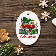 Load image into Gallery viewer, Hippy Christmas Festive and Fun Holiday Ornament with Van and Tree
