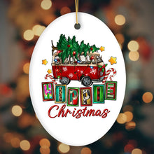 Load image into Gallery viewer, Hippy Christmas Festive and Fun Holiday Ornament with Van and Tree
