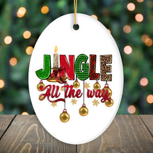 Carregar imagem no visualizador da galeria, Jingle All the Way Holiday Plaid Cheerful Christmas Ornament
