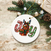 Load image into Gallery viewer, Joy Christmas Horse Holiday Ornament
