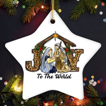 Carregar imagem no visualizador da galeria, Joy to the World Religious Nativity Christmas Ornament, Birth of Jesus Holiday Decoration
