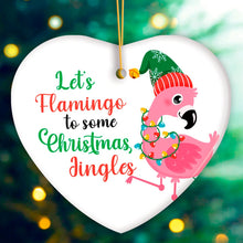 Carregar imagem no visualizador da galeria, Let’s Flamingo to some Christmas Jingles Cute Bird Ornament
