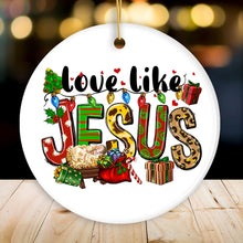 Carregar imagem no visualizador da galeria, Love like Jesus Playful Christmas Plaid Religious Ornament
