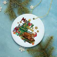 Carregar imagem no visualizador da galeria, Meowy Catmas Orange Cat Christmas Ornament
