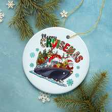 Load image into Gallery viewer, Merry Cruisemas Cruise Ship Theme Christmas Ornament

