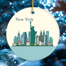 Carregar imagem no visualizador da galeria, New York City Ornament, Minimalist NYC Christmas Decoration
