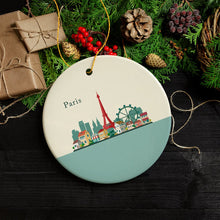 Load image into Gallery viewer, Paris Christmas Ornament, Landmarks in France Illustration
