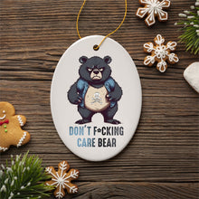 Carregar imagem no visualizador da galeria, Quirky Care Bear Ceramic Ornament, Cute and Funny Christmas Gift
