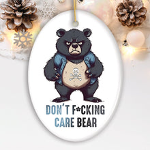 Carregar imagem no visualizador da galeria, Quirky Care Bear Ceramic Ornament, Cute and Funny Christmas Gift
