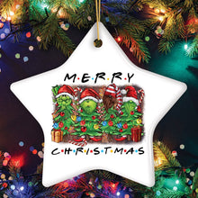 Carregar imagem no visualizador da galeria, Quirky and Cute Festive Holiday Merry Christmas Ornament, Ceramic Tree Decoration

