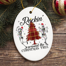 Load image into Gallery viewer, Rockin Around the Christmas Tree Dancing Skeleton Ornament
