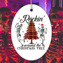 Load image into Gallery viewer, Rockin Around the Christmas Tree Dancing Skeleton Ornament
