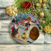 Carregar imagem no visualizador da galeria, Santa's Cardinals Folksy Christmas Ornament
