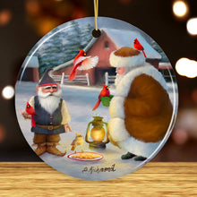 Carregar imagem no visualizador da galeria, Santa's Cardinals Folksy Christmas Ornament
