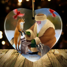 Carregar imagem no visualizador da galeria, Santa's Farm Critters Christmas Ornament, Folk Themed Raccoon, Fox, and Cardinal
