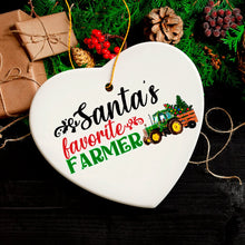 Cargar imagen en el visor de la galería, Santa’s Favorite Farmer Christmas Ornament, Farm Themed Gift
