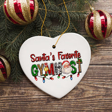 Load image into Gallery viewer, Santa’s Favorite Gymnast Christmas Ornament
