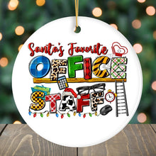 Load image into Gallery viewer, Santa’s Favorite Office Staff Christmas Themed Ornament, Receptionist and Secretary, Accountant and Admin Gifts
