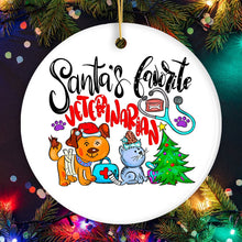 Load image into Gallery viewer, Santa’s Favorite Veterinarian Christmas Ornament, Veterinary Holiday Appreciation Gift

