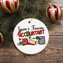 Load image into Gallery viewer, Santas Favorite Accountant Christmas Ornament, Tax Bookkeeper and CPA Gift
