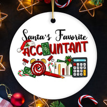 Load image into Gallery viewer, Santas Favorite Accountant Christmas Ornament, Tax Bookkeeper and CPA Gift

