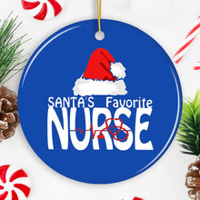 Load image into Gallery viewer, Santas Favorite Nurse Christmas Ornament
